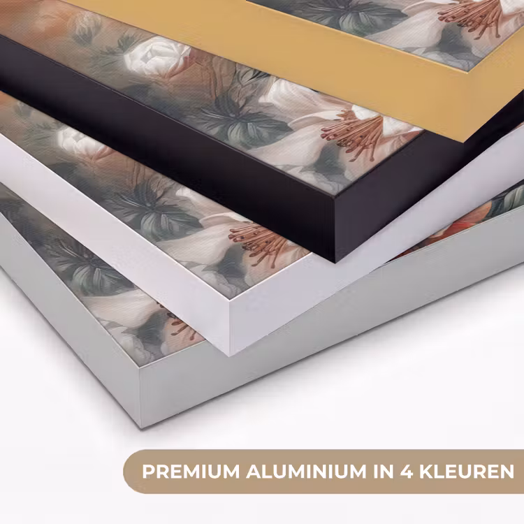 Kolibrie - Vogels - Bloemen - Natuur Textielframe zwart klein -USP_kleurenNL