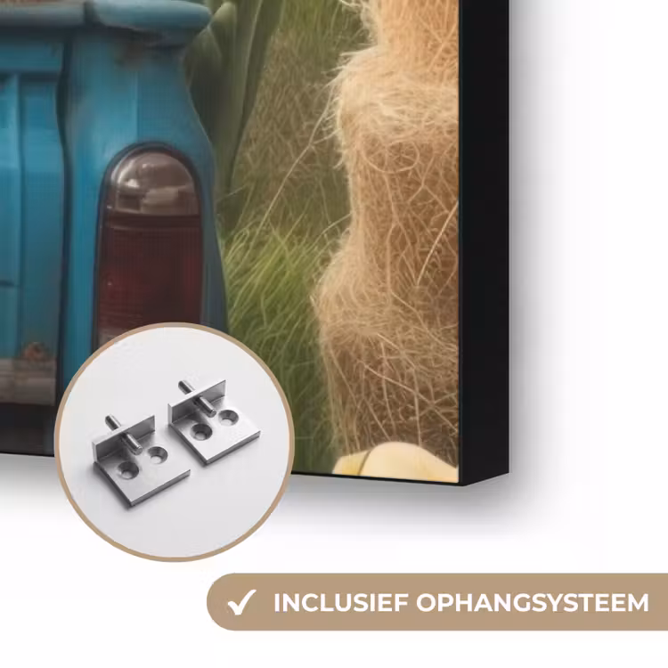 Konijn - Boerderij - Eieren Textielframe zwart klein -USP_ophangsysteemNL
