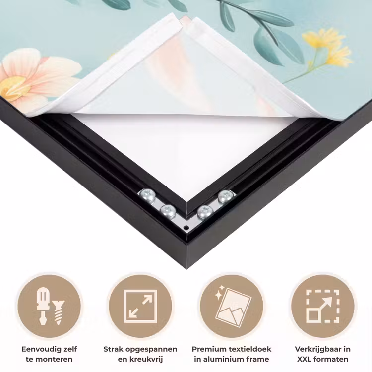 Konijn - Eieren - Takjes Textielframe zwart klein -USP_feed_closeupNL