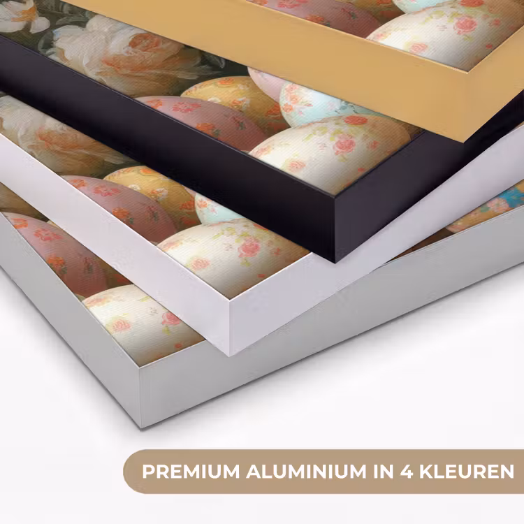 Konijn - Paaseieren - Stilleven Textielframe zwart klein -USP_kleurenNL