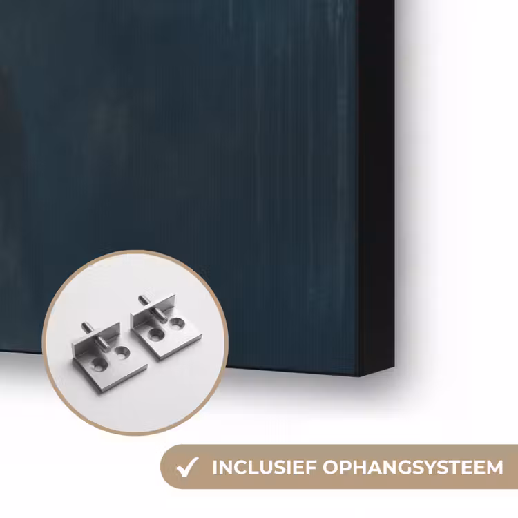 Koning - Portret - Druipende gele verf Textielframe zwart klein -USP_ophangsysteemNL