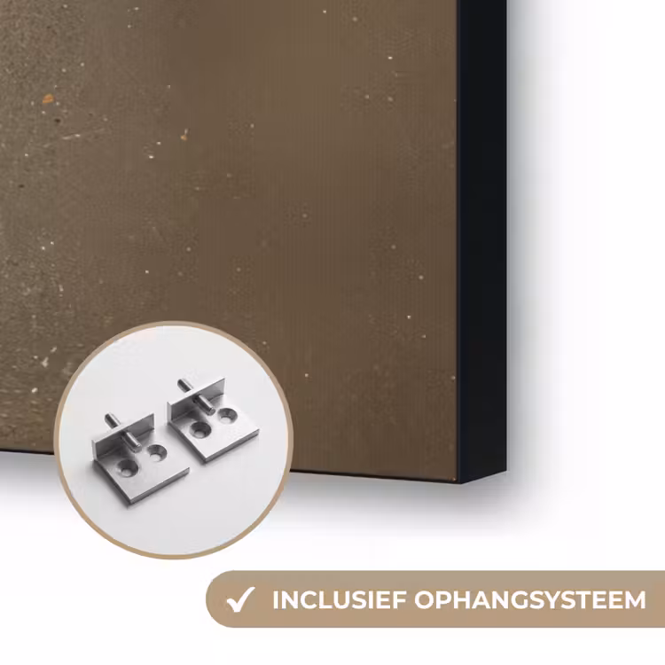 Koptelefoon - Bruin - Verf - Vintage Textielframe zwart klein -USP_ophangsysteemNL
