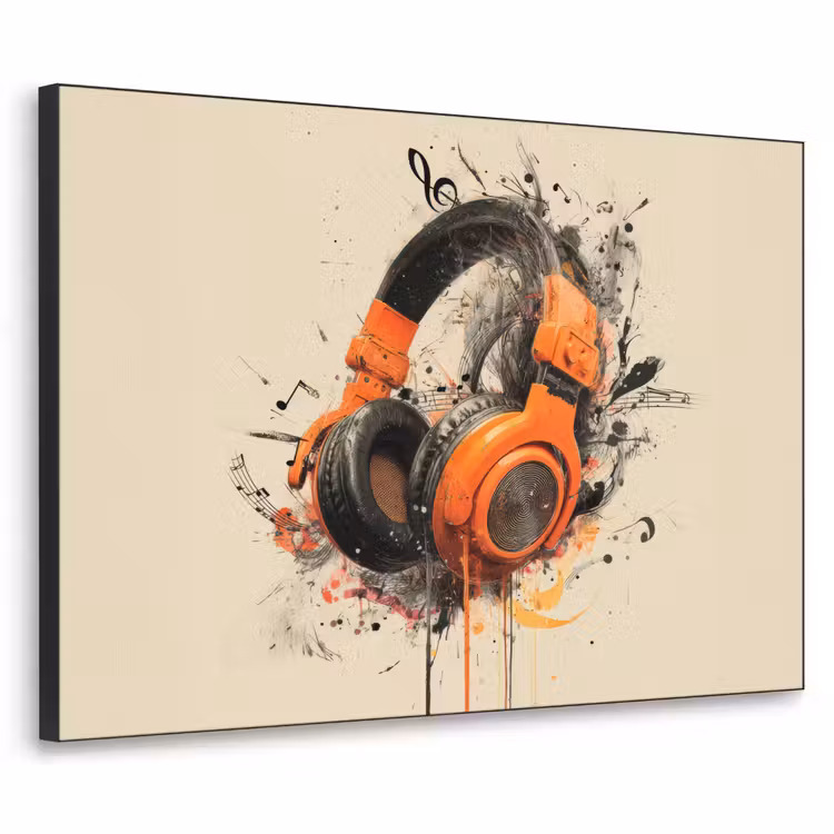 Koptelefoon - Oranje - Explosief Textielframe - compleet frame klein -3d