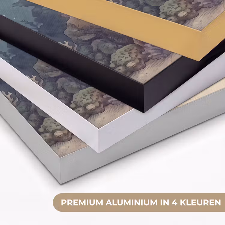 Koraal - Onderwater - Natuur - Roze Textielframe zwart klein -USP_kleurenNL