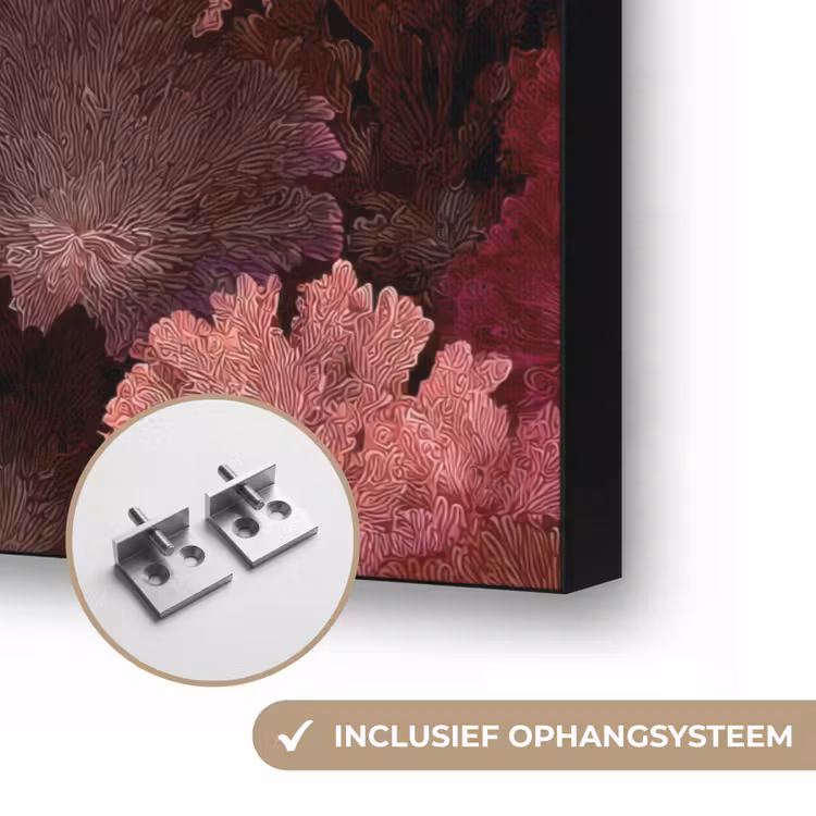 Koraal - Textuur - Kleurrijk Textielframe zwart klein 947 -USP_ophangsysteemNL