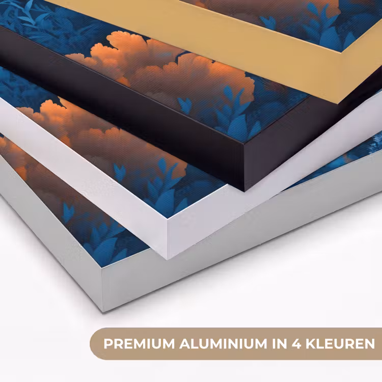 Koraalrif - Vissen - Oceaan - Blauw Textielframe zwart klein -USP_kleurenNL