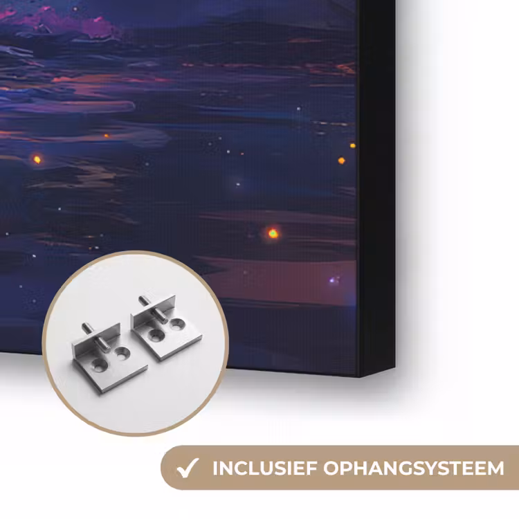 Kosmisch - lichtboom - Kerst - Kleurrijk Textielframe zwart klein -USP_ophangsysteemNL