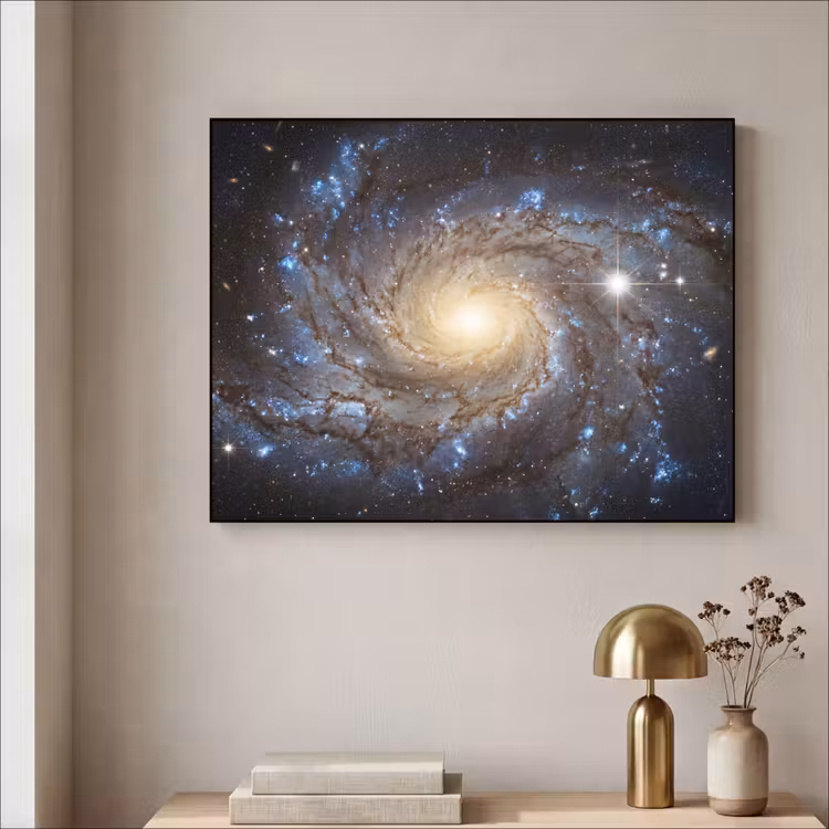 Kosmos - Sterrenstelsel - Donker Textielframe zwart klein -sfeer2