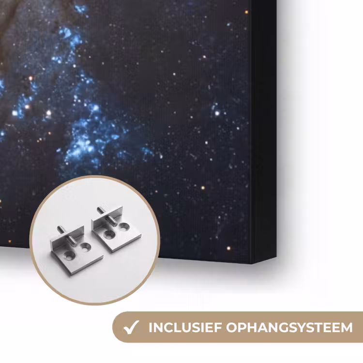 Kosmos - Sterrenstelsel - Donker Textielframe zwart klein -USP_ophangsysteemNL