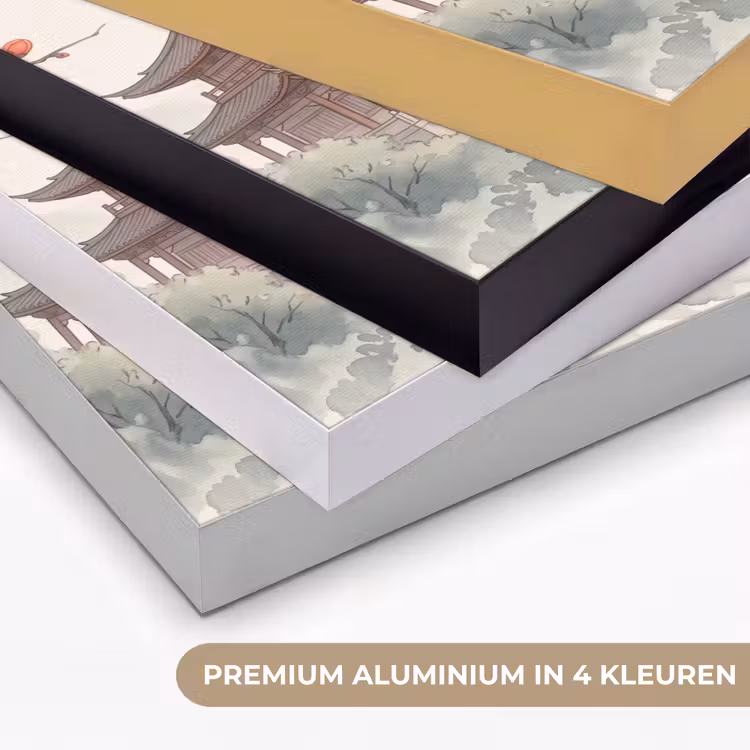 Kraanvogel - Azië - Klassiek Textielframe zwart klein -USP_kleurenNL
