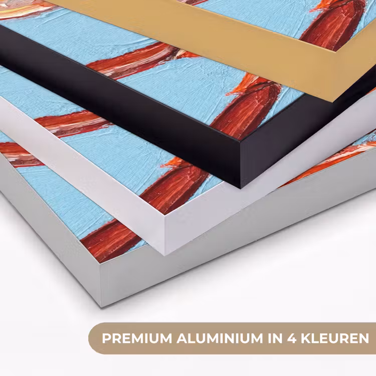 Krab - Zee - Dieren - Abstract - Rood Textielframe zwart klein -USP_kleurenNL