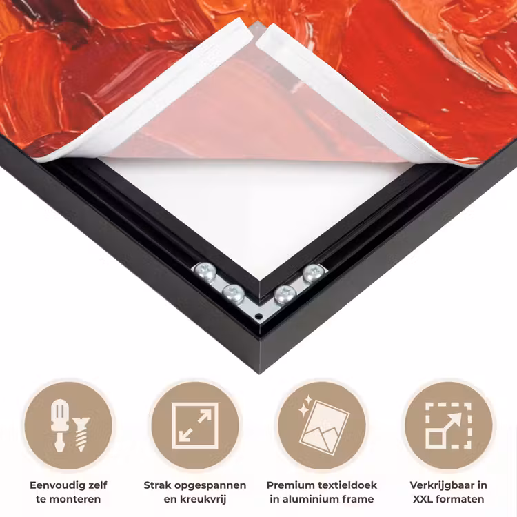 Krab - Zee - Dieren - Abstract - Rood Textielframe zwart klein -USP_feed_closeupNL
