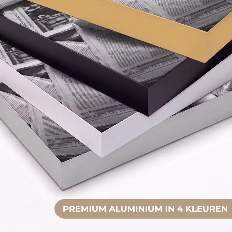 Krant - Stapel - Nieuws - Zwart-wit Textielframe zwart klein -USP_kleurenNL