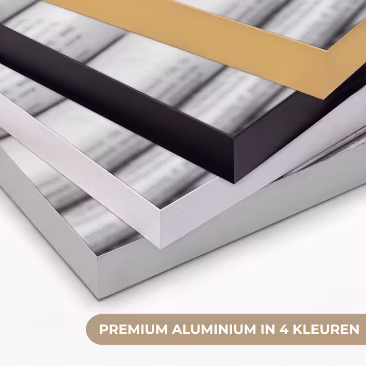 Krant - Stapel - Nieuws - Zwart-wit - Media Textielframe zwart klein -USP_kleurenNL