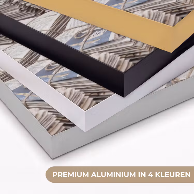 Kranten - Stapels - Touw - Informatie - Vintage Textielframe zwart klein -USP_kleurenNL
