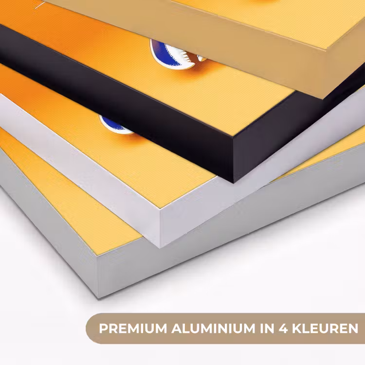 Kreeft - Delftsblauw - Schild - Stoer - Oranje Textielframe zwart klein -USP_kleurenNL
