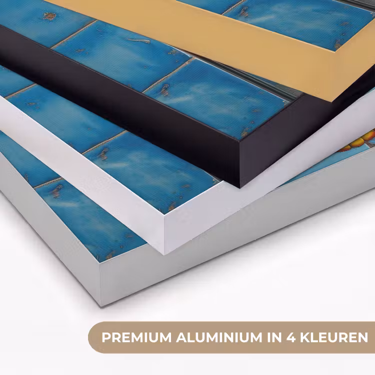 Kreeft - Geel - Blauw - Tegels Textielframe zwart klein -USP_kleurenNL