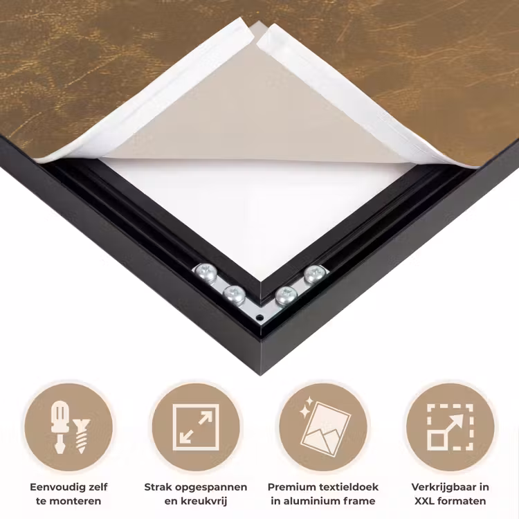 Kreeft - Zwart - Goud - Luxe Textielframe zwart klein -USP_feed_closeupNL