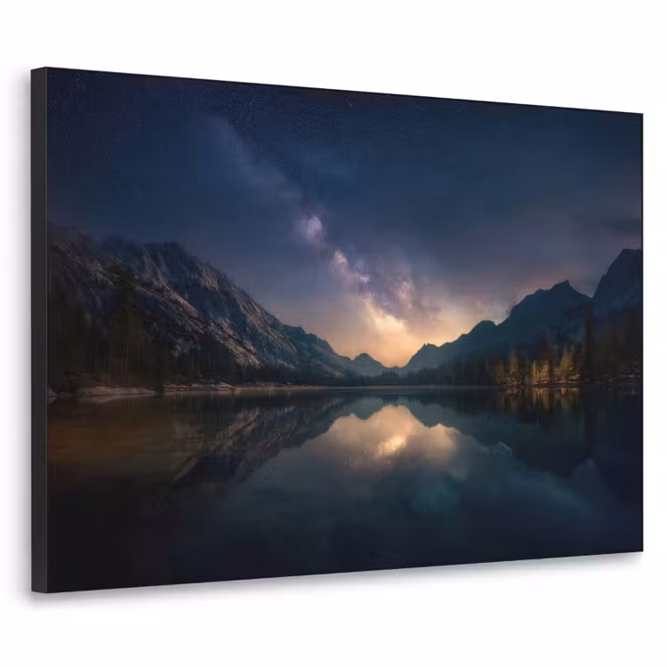 Kristalhelder meer - Bergen - Bergen Textielframe - compleet frame klein -3d