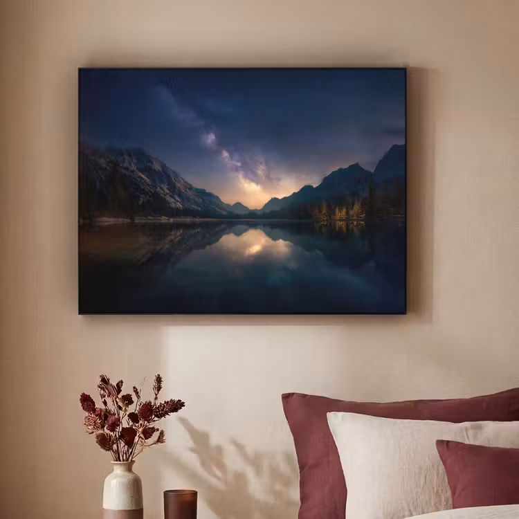 Kristalhelder meer - Bergen - Bergen Textielframe - compleet frame klein -sfeer1