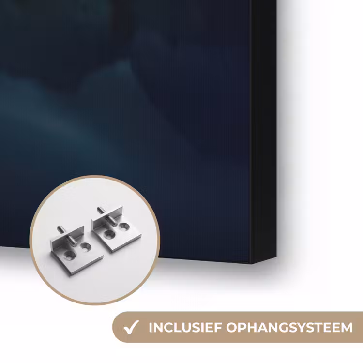 Kristalhelder meer - Bergen - Bergen Textielframe zwart klein -USP_ophangsysteemNL