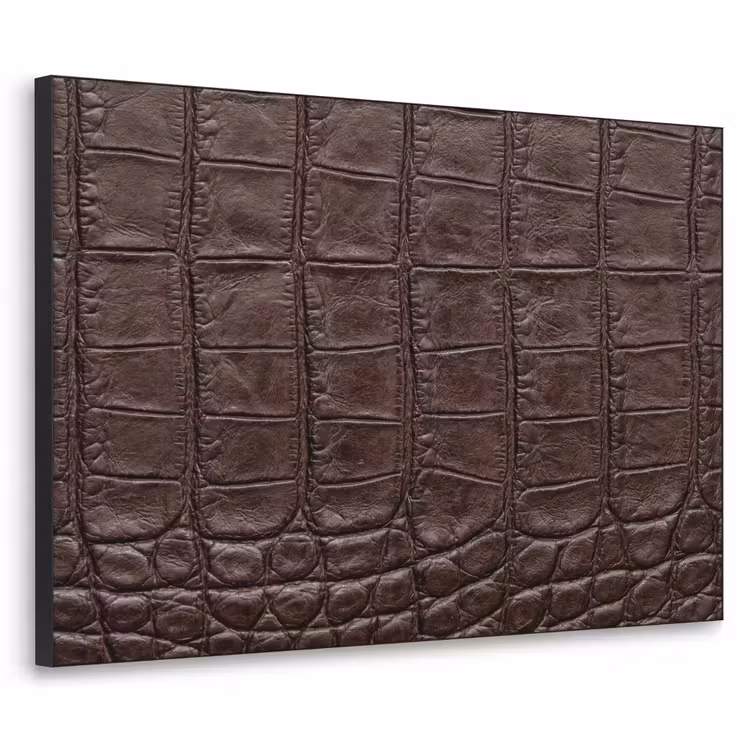 Krokodil - Leer - Bruin Textielframe zwart klein -3d