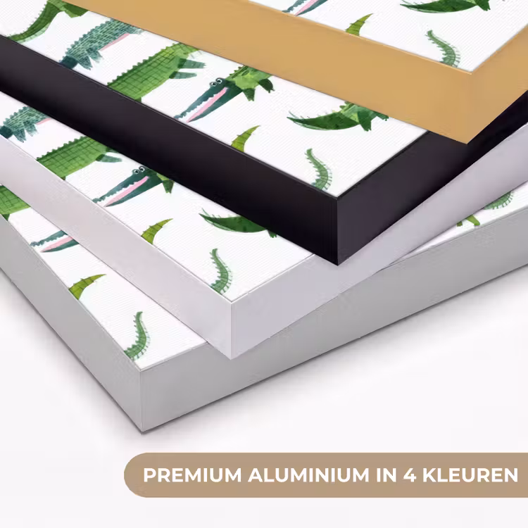 krokodillen - Speels - Groen Textielframe zwart klein 947 -USP_kleurenNL