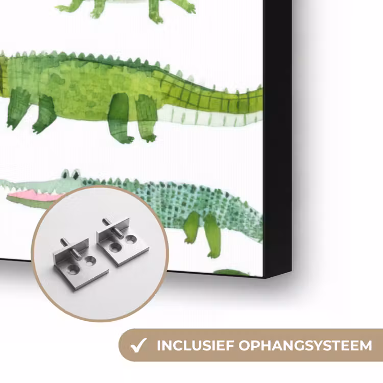 krokodillen - Speels - Groen Textielframe zwart klein 947 -USP_ophangsysteemNL