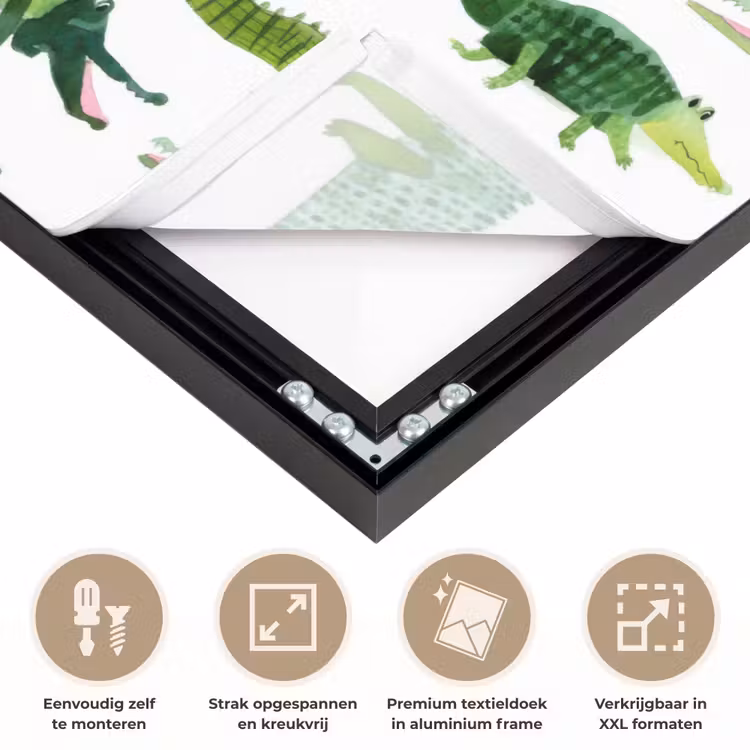 krokodillen - Speels - Groen Textielframe zwart klein 947 -USP_feed_closeupNL