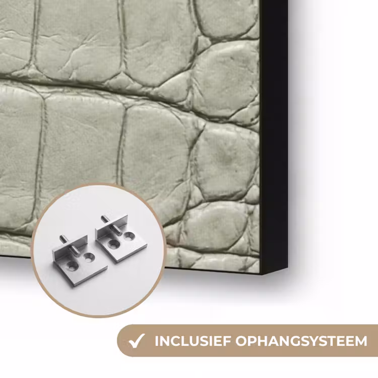 Krokodillenleer - Schubben - Groen Textielframe zwart klein -USP_ophangsysteemNL