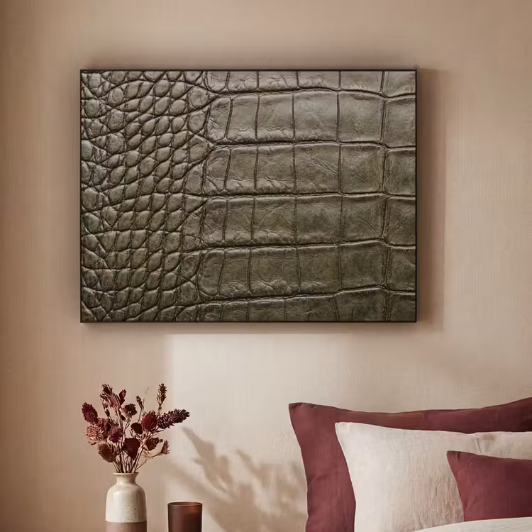 Krokodillenleer - Structuur - Groen Textielframe zwart klein -sfeer1