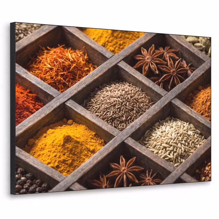 Art frame - Kruiden - Houten - Eten - Kruiden - Houten - Eten Textielframe zwart klein