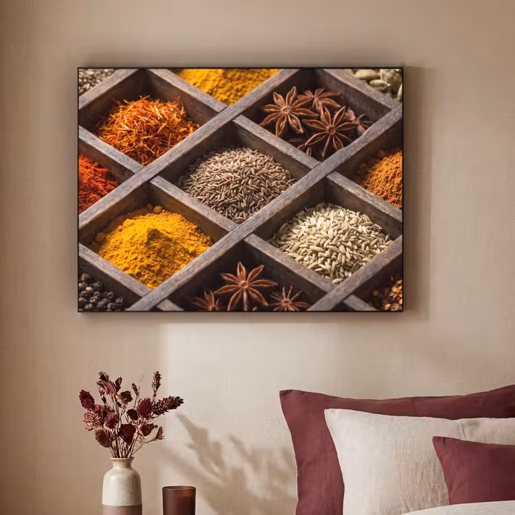 Art frame - Kruiden - Houten - Eten - Kruiden - Houten - Eten Textielframe zwart klein