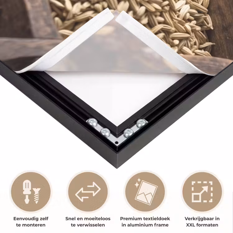 Art frame - Kruiden - Houten - Eten - Kruiden - Houten - Eten Textielframe zwart klein