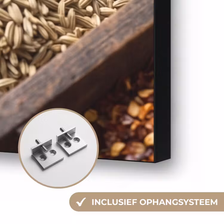 Art frame - Kruiden - Houten - Eten - Kruiden - Houten - Eten Textielframe zwart klein