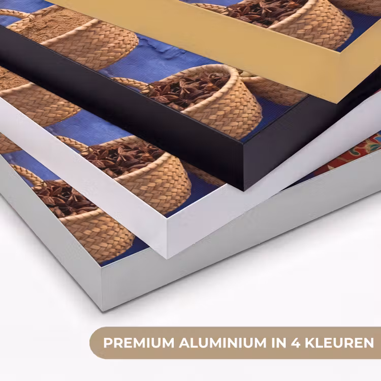 Art frame - Kruiden - Manden - Markt - Kruiden - Manden - Markt Textielframe zwart klein