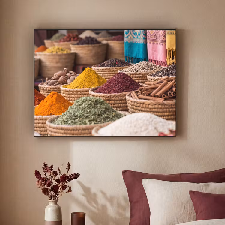 Art frame - Kruiden - Manden - Oosters - Kruiden - Manden - Oosters Textielframe zwart klein