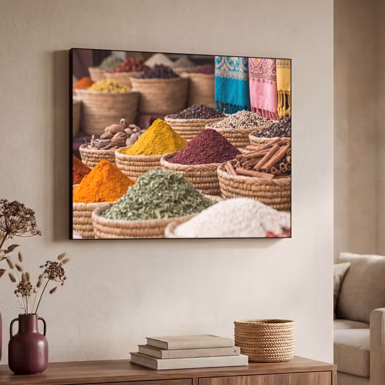 Art frame - Kruiden - Manden - Oosters - Kruiden - Manden - Oosters Textielframe zwart klein