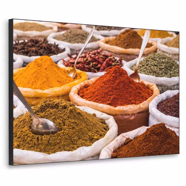 Art frame - Kruiden - Markt - Eten - Kruiden - Markt - Eten Textielframe zwart klein