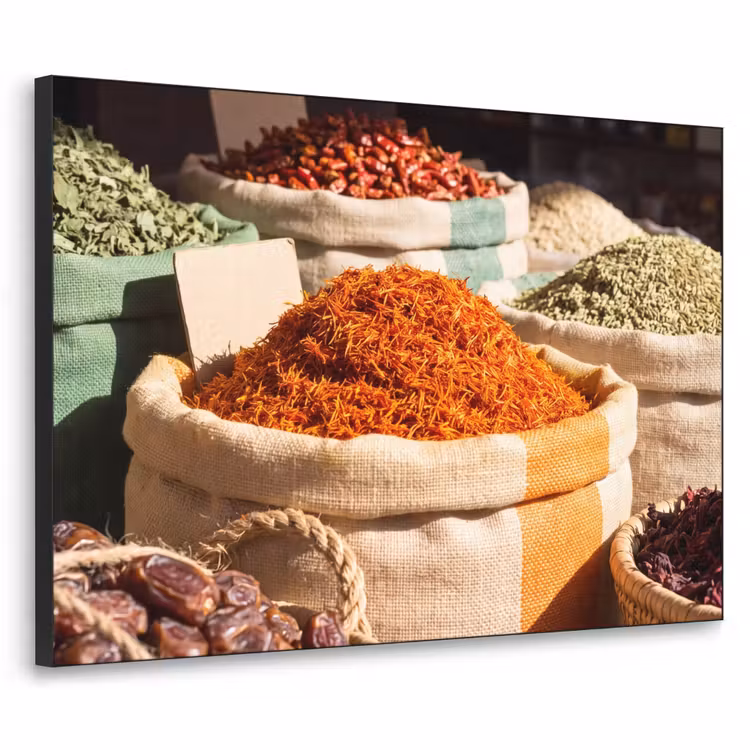 Art frame - Kruiden - Markt - Kleurrijk - Kruiden - Markt - Kleurrijk Textielframe zwart klein