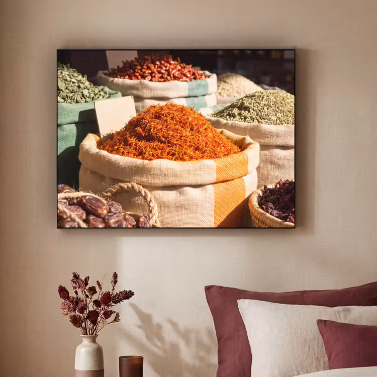 Art frame - Kruiden - Markt - Kleurrijk - Kruiden - Markt - Kleurrijk Textielframe zwart klein