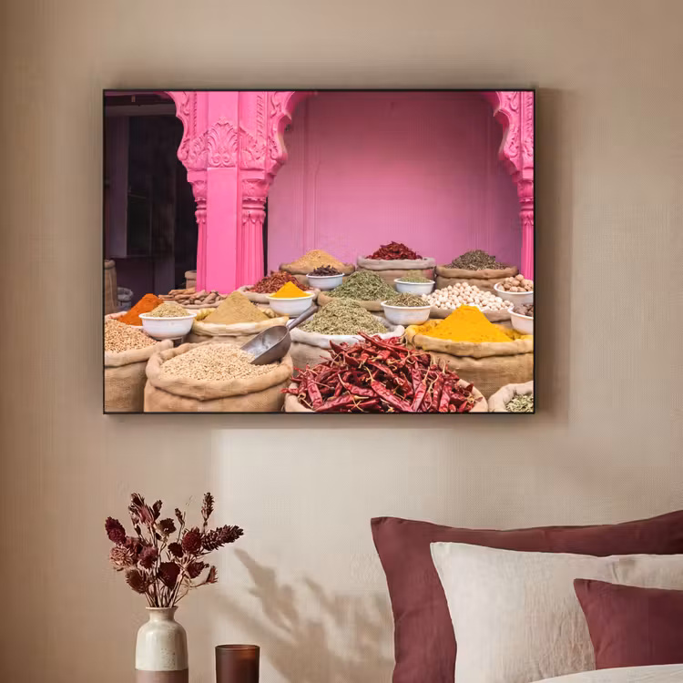 Art frame - Kruiden - Markt - Roze - Kruiden - Markt - Roze Textielframe zwart klein