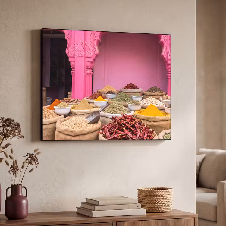 Art frame - Kruiden - Markt - Roze - Kruiden - Markt - Roze Textielframe zwart klein