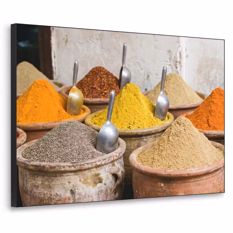 Art frame - Kruiden - Potten - Oosters - Kruiden - Potten - Oosters Textielframe zwart klein
