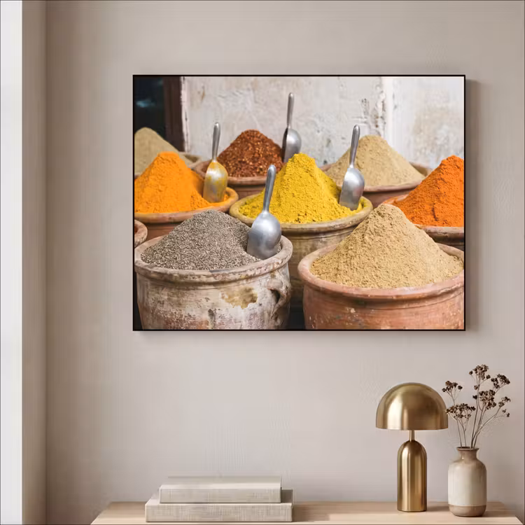 Art frame - Kruiden - Potten - Oosters - Kruiden - Potten - Oosters Textielframe zwart klein