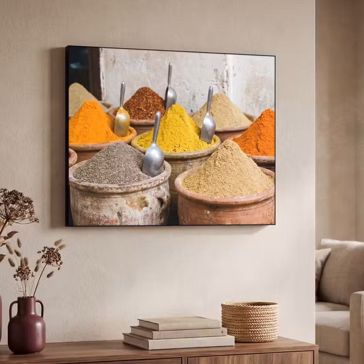 Art frame - Kruiden - Potten - Oosters - Kruiden - Potten - Oosters Textielframe zwart klein