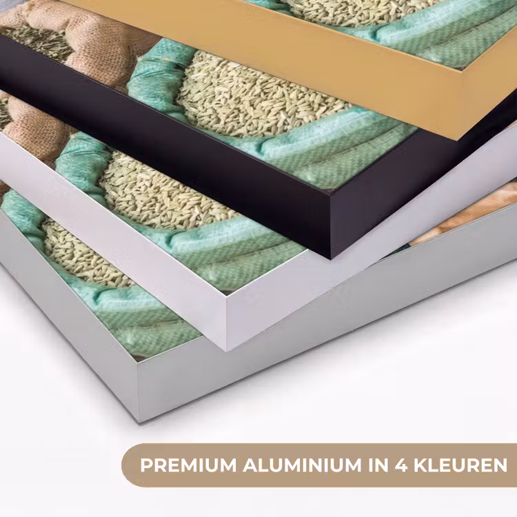 Art frame - Kruiden - Zakken - Markt - Kruiden - Zakken - Markt Textielframe zwart klein