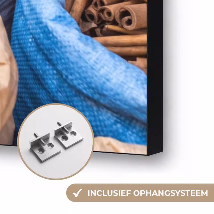 Art frame - Kruiden - Zakken - Markt - Kruiden - Zakken - Markt Textielframe zwart klein