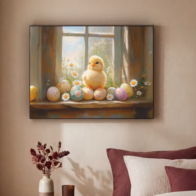 Kuiken - Raam - Paaseieren Textielframe - compleet frame klein -sfeer1