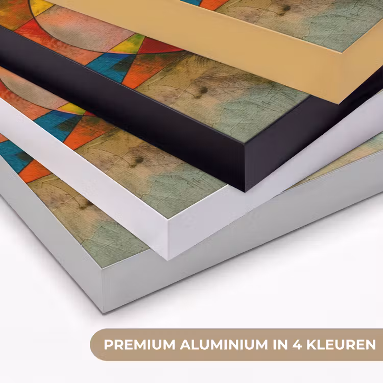 Kunst - Abstract - Aesthetic - Kleurrijk - Art Textielframe zwart klein -USP_kleurenNL